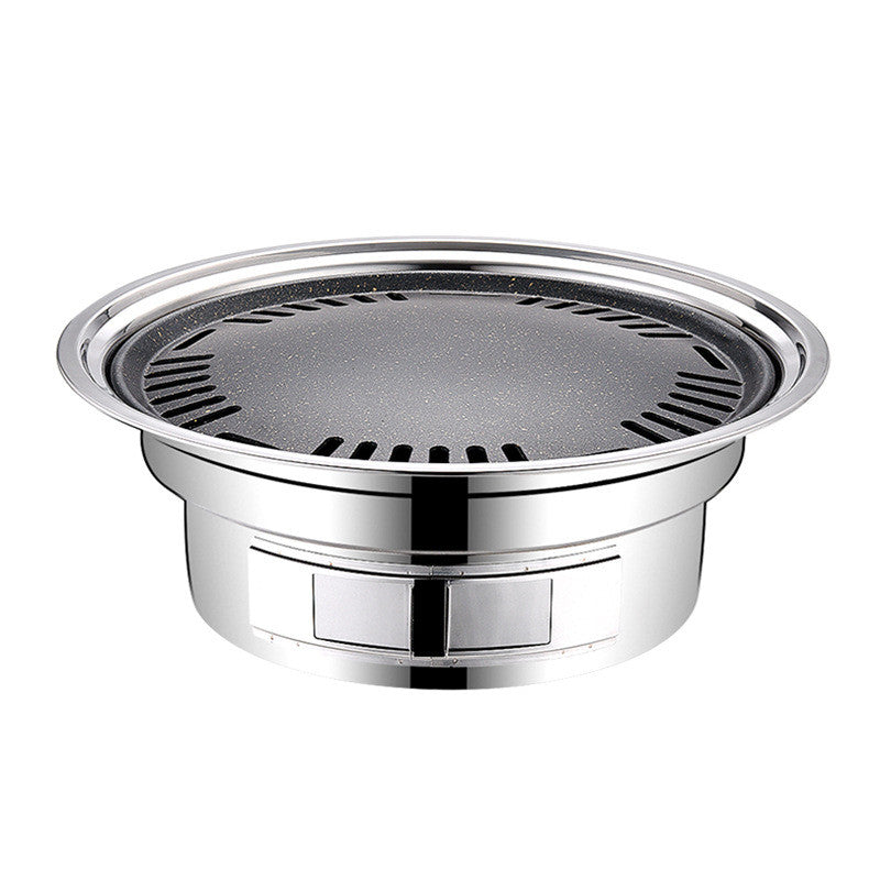 Stainless Steel Charcoal Barbecue Grill Korean Non-stick Barbecue Grills Portable Outdoor BBQ Grill Round Carbon Barbecue Stove