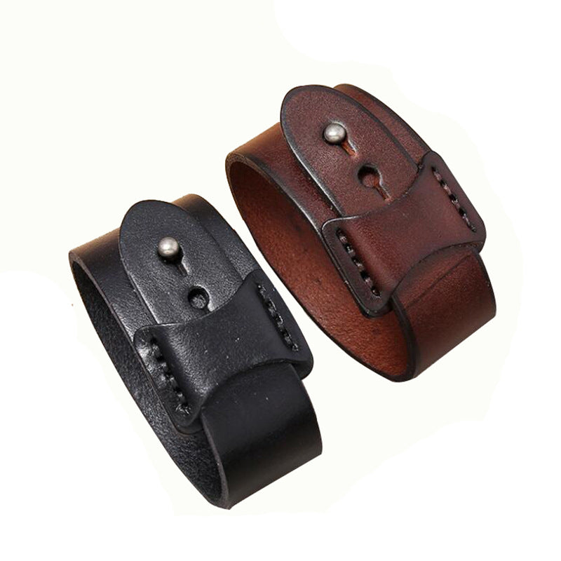 Simple Men&#39;s Casual Leather Bracelet Punk Party Hip Hop Bracelet Female Adjustable Couple Bracelet