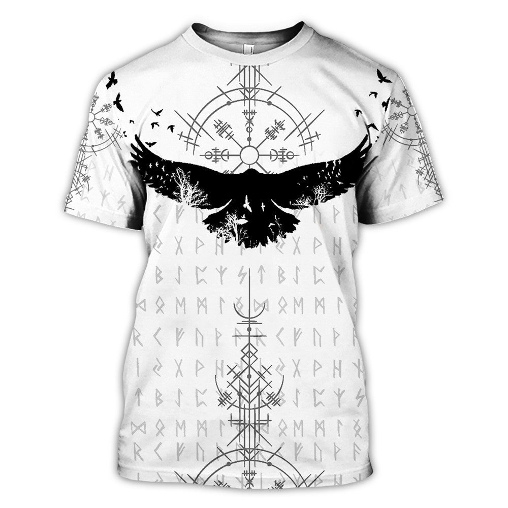 Men&#39;s Viking Symbol Print T Shirt Short Sleeve