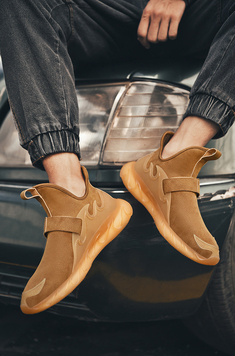 Spring New Large Size 45 Men&#39;s Leather Sneakers Korean Students Fashion Breathable Lightweight Footwear Men&#39;s Shoes