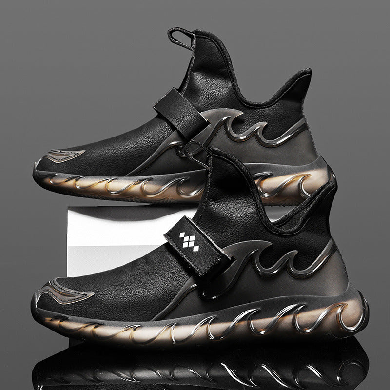 Spring New Large Size 45 Men&#39;s Leather Sneakers Korean Students Fashion Breathable Lightweight Footwear Men&#39;s Shoes