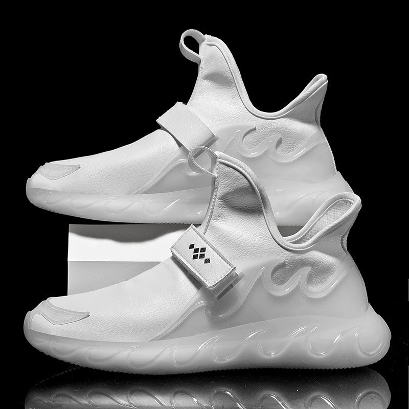 Spring New Large Size 45 Men&#39;s Leather Sneakers Korean Students Fashion Breathable Lightweight Footwear Men&#39;s Shoes