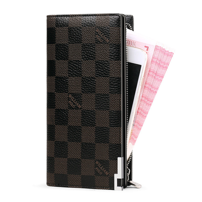 Clutch Men&#39;s Wallet Long First Layer Cowhide