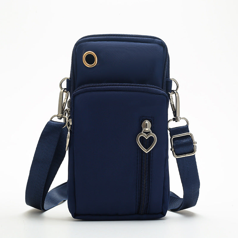 Mobile phone bag women&#39;s Cross mini bag packaging mobile phone bag hanging neck cloth bag wrist pocket