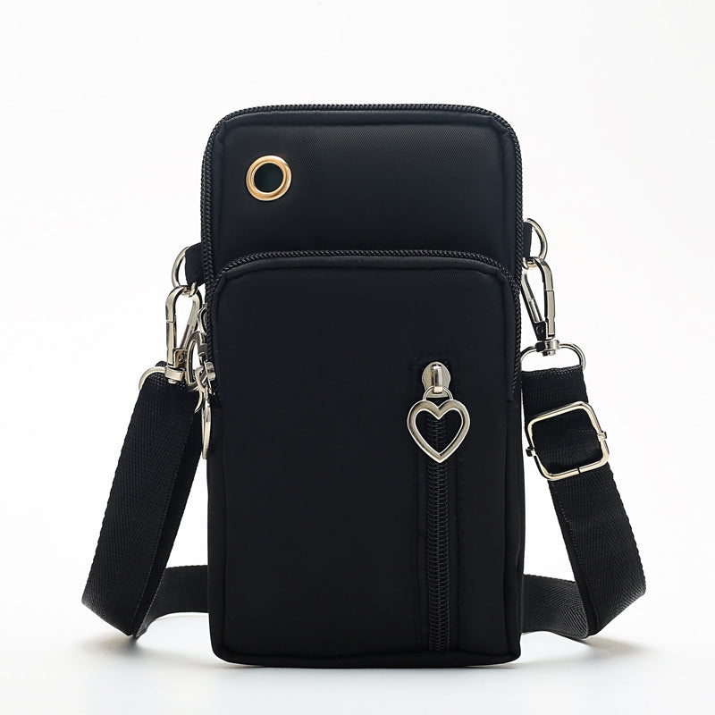 Mobile phone bag women&#39;s Cross mini bag packaging mobile phone bag hanging neck cloth bag wrist pocket