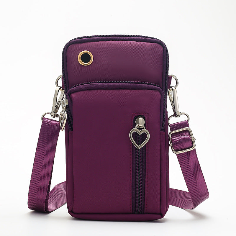 Mobile phone bag women&#39;s Cross mini bag packaging mobile phone bag hanging neck cloth bag wrist pocket