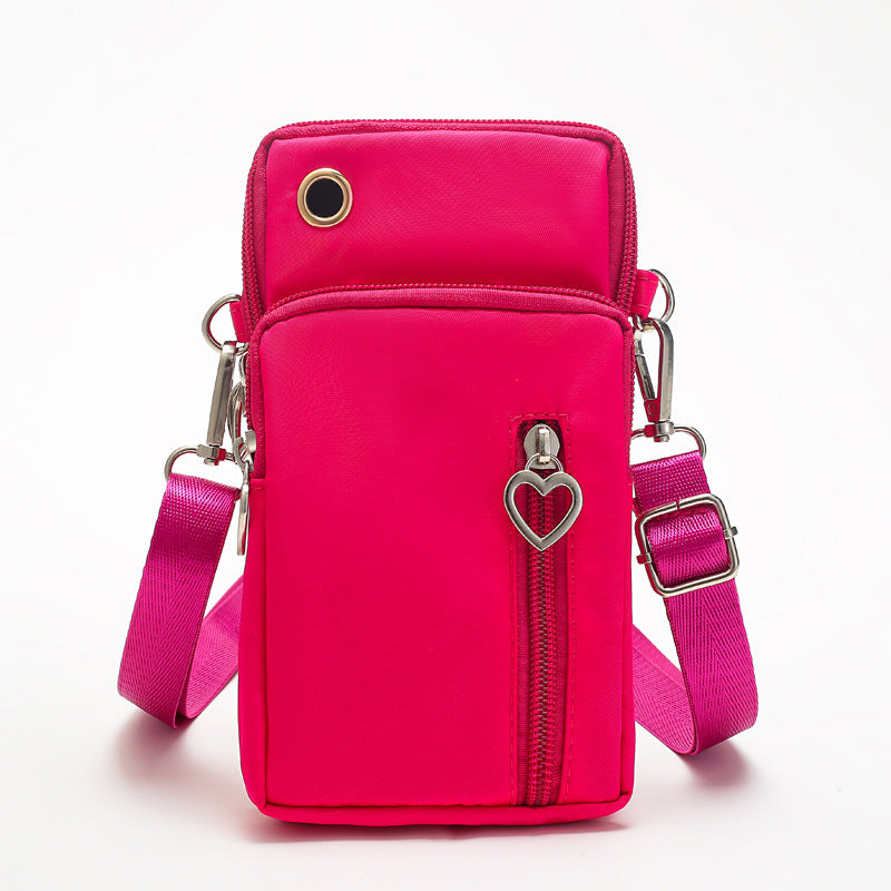 Mobile phone bag women&#39;s Cross mini bag packaging mobile phone bag hanging neck cloth bag wrist pocket