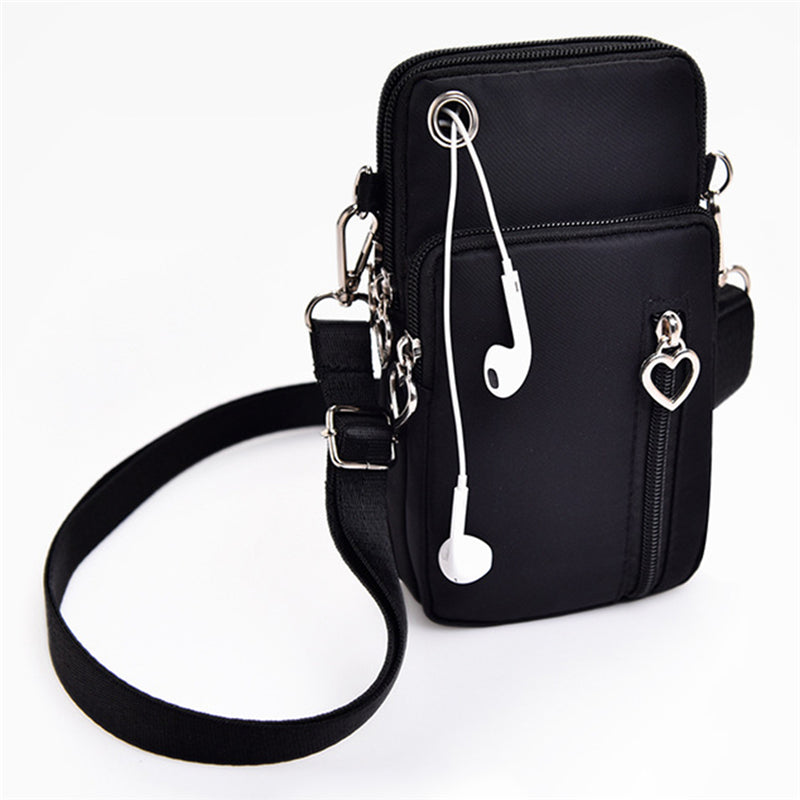 Mobile phone bag women&#39;s Cross mini bag packaging mobile phone bag hanging neck cloth bag wrist pocket