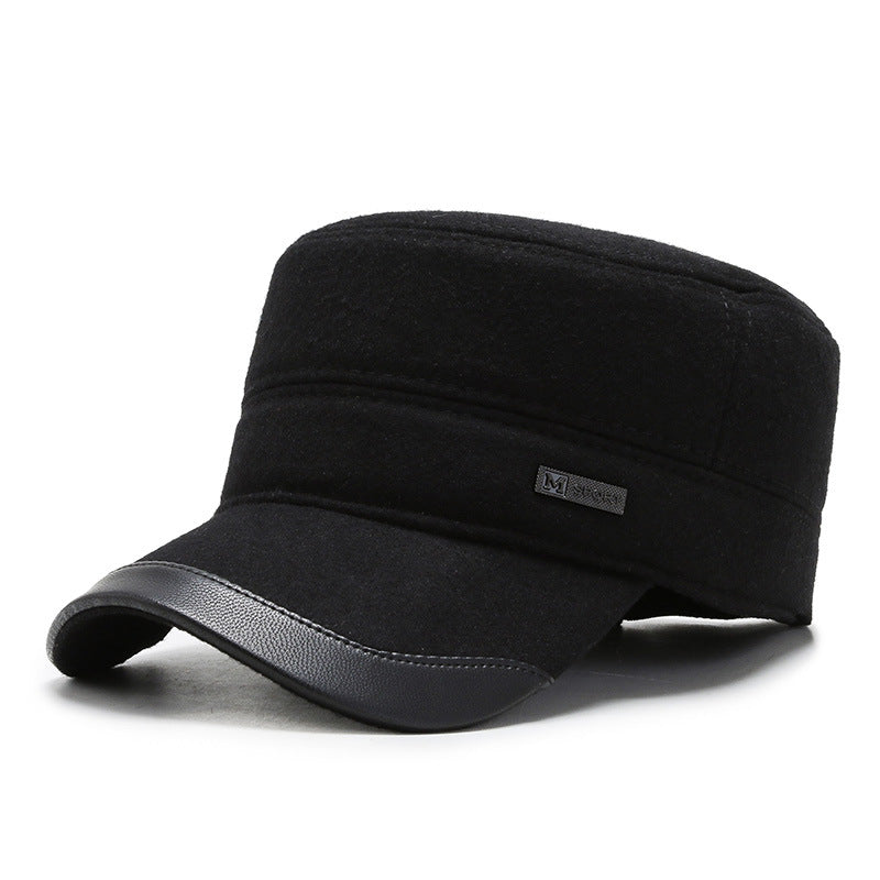 Winter warm father&#39;s hat thickened earmuffs