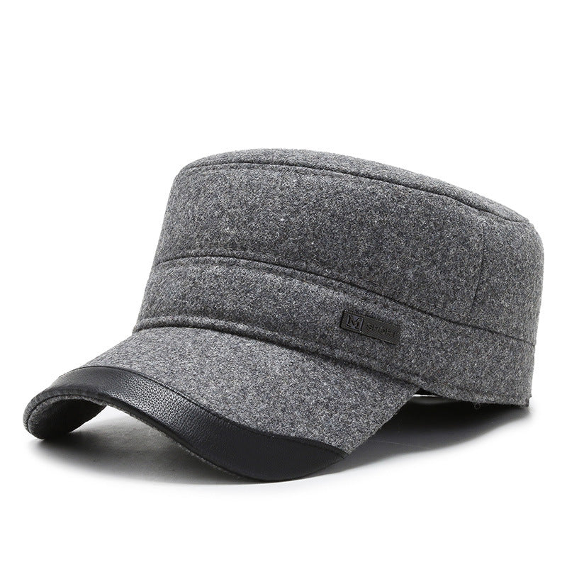 Winter warm father&#39;s hat thickened earmuffs