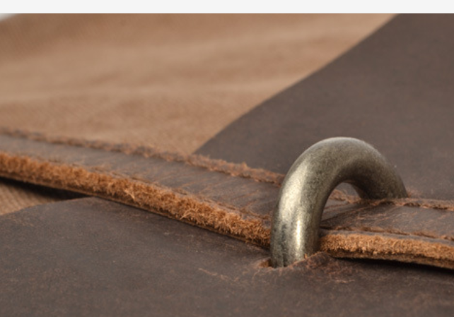 Men&#39;s Cowhide Crazy Horse Leather With Canvas Shoulder Bag Men&#39;s Bag