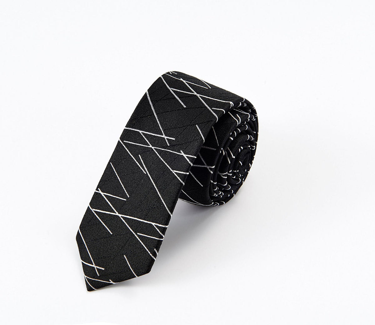 Spot  Black Male Hand Hitting Independent Packaging Striped Geometric Style Men&#39;s Casual Business Tie Customization