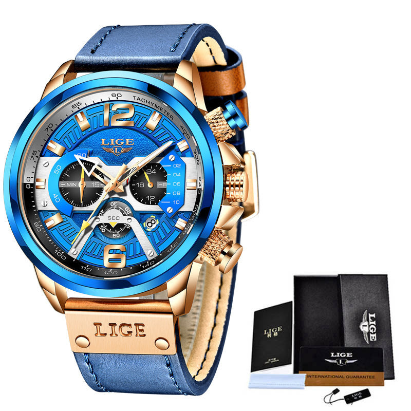 Men&#39;s Quartz Watch Multifunction Sports Watch Waterproof Watch