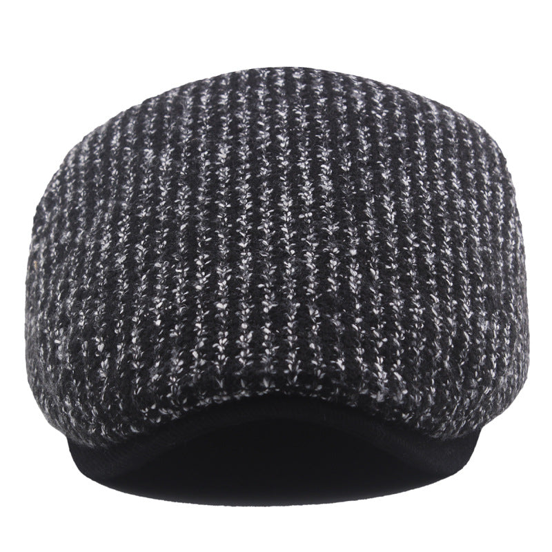Solid Color Knitted Beret Men&#39;s Winter Thickening