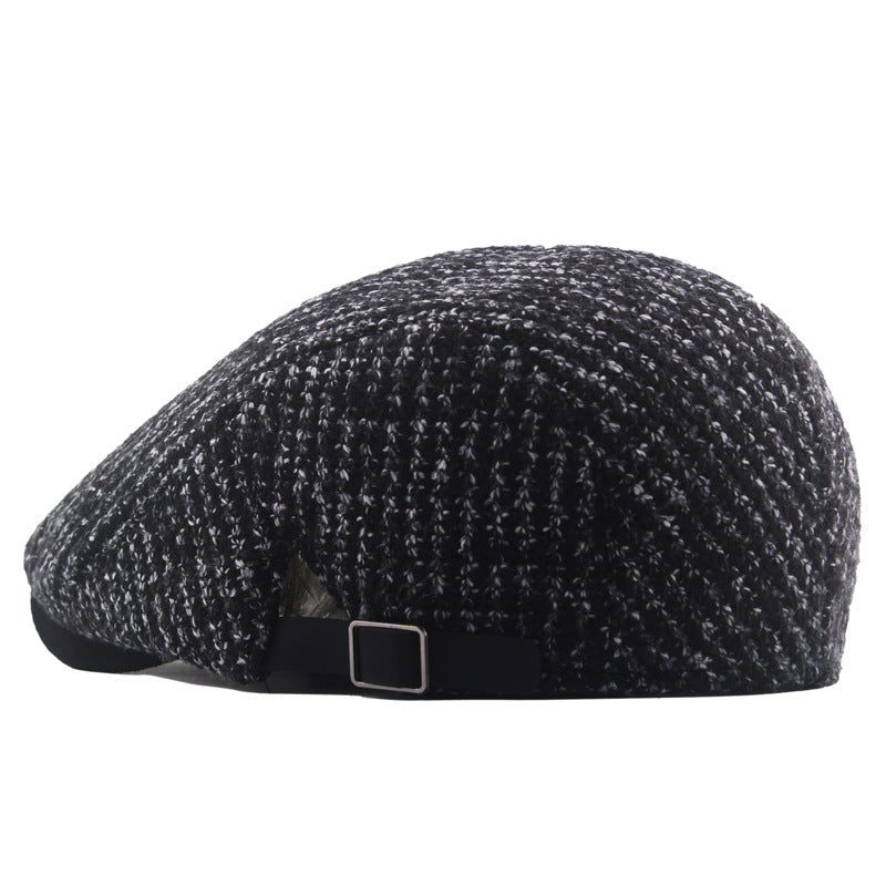 Solid Color Knitted Beret Men&#39;s Winter Thickening