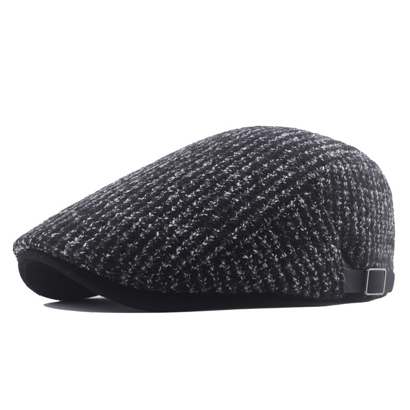 Solid Color Knitted Beret Men&#39;s Winter Thickening