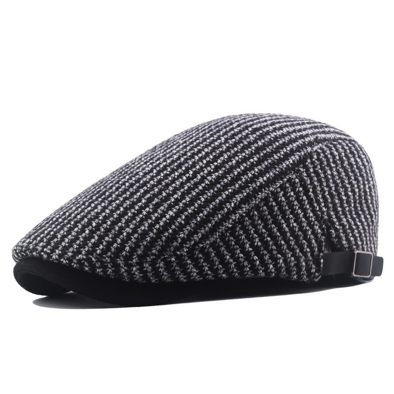 Solid Color Knitted Beret Men&#39;s Winter Thickening
