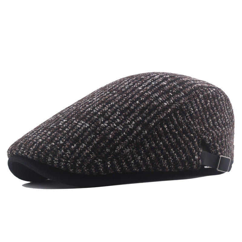 Solid Color Knitted Beret Men&#39;s Winter Thickening