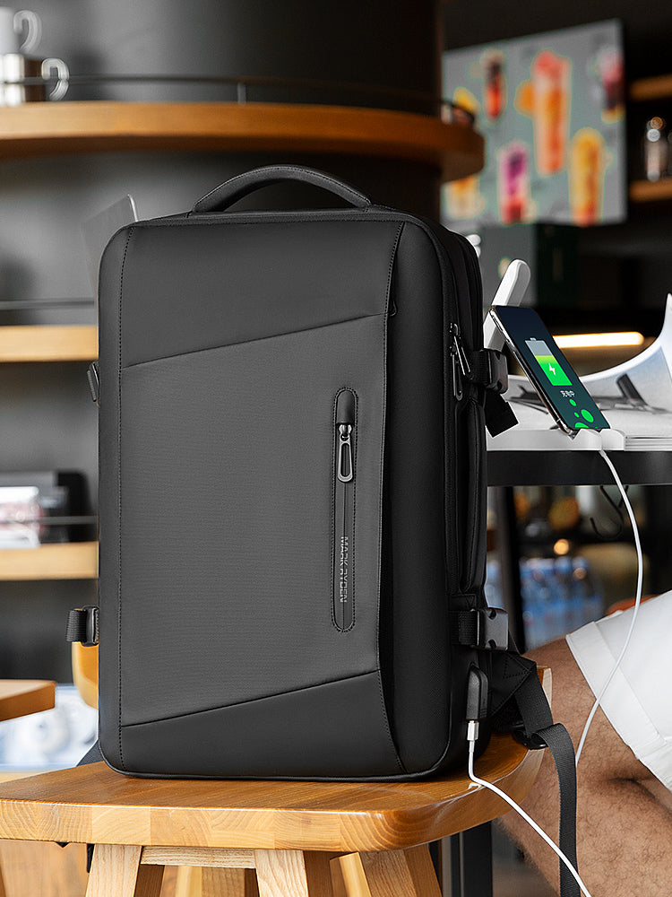 Backpack Men&#39;S Backpack Emergency Raincoat Large Capacity Business Trip 17 Inch Laptop Bag