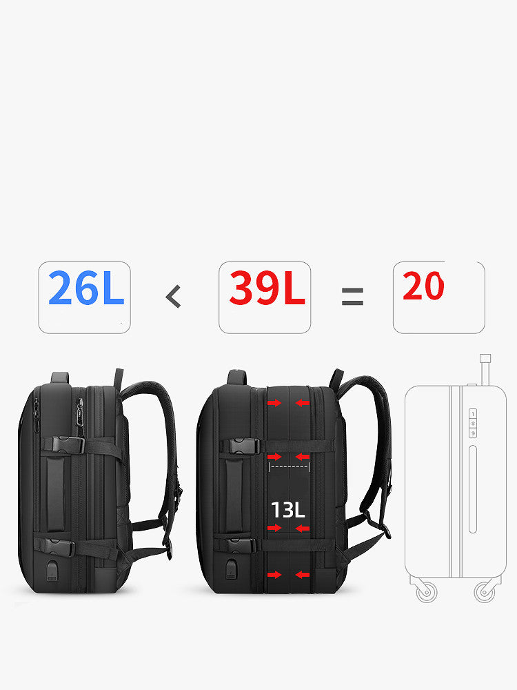 Backpack Men&#39;S Backpack Emergency Raincoat Large Capacity Business Trip 17 Inch Laptop Bag