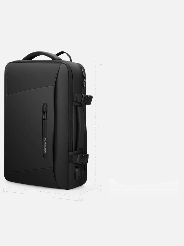 Backpack Men&#39;S Backpack Emergency Raincoat Large Capacity Business Trip 17 Inch Laptop Bag