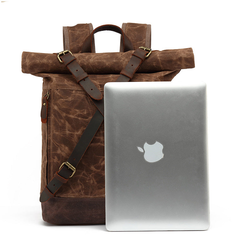 Head Layer Leather Men&#39;S And Women&#39;S Shoulders Travel Computer Backpack