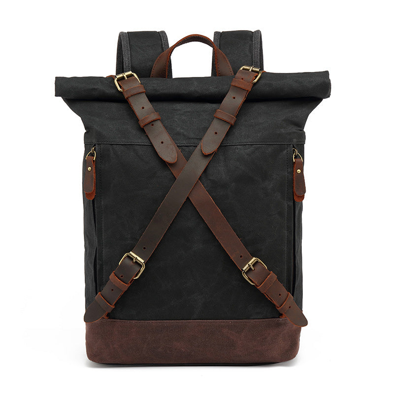 Head Layer Leather Men&#39;S And Women&#39;S Shoulders Travel Computer Backpack