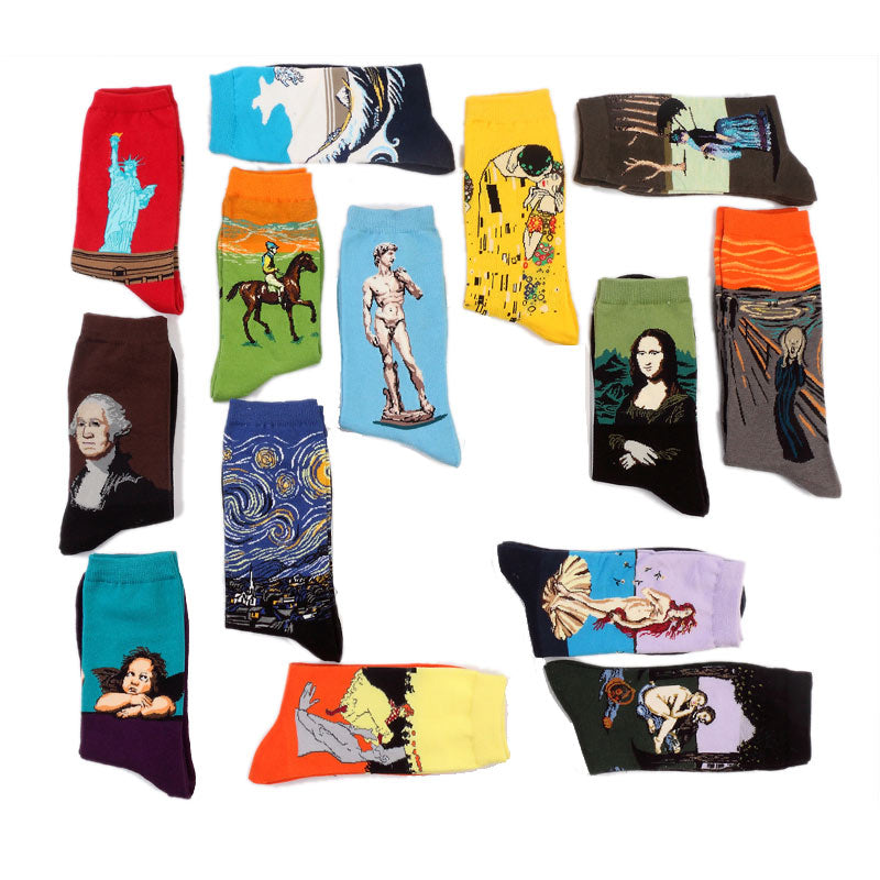 Men&#39;s socks Retro world famous paintings