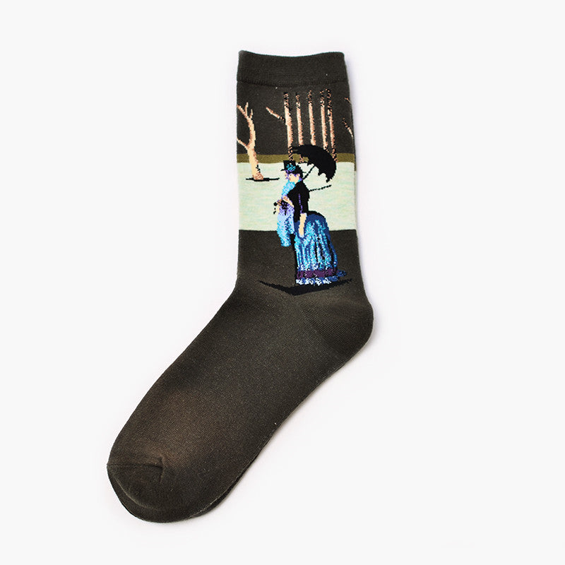 Men&#39;s socks Retro world famous paintings
