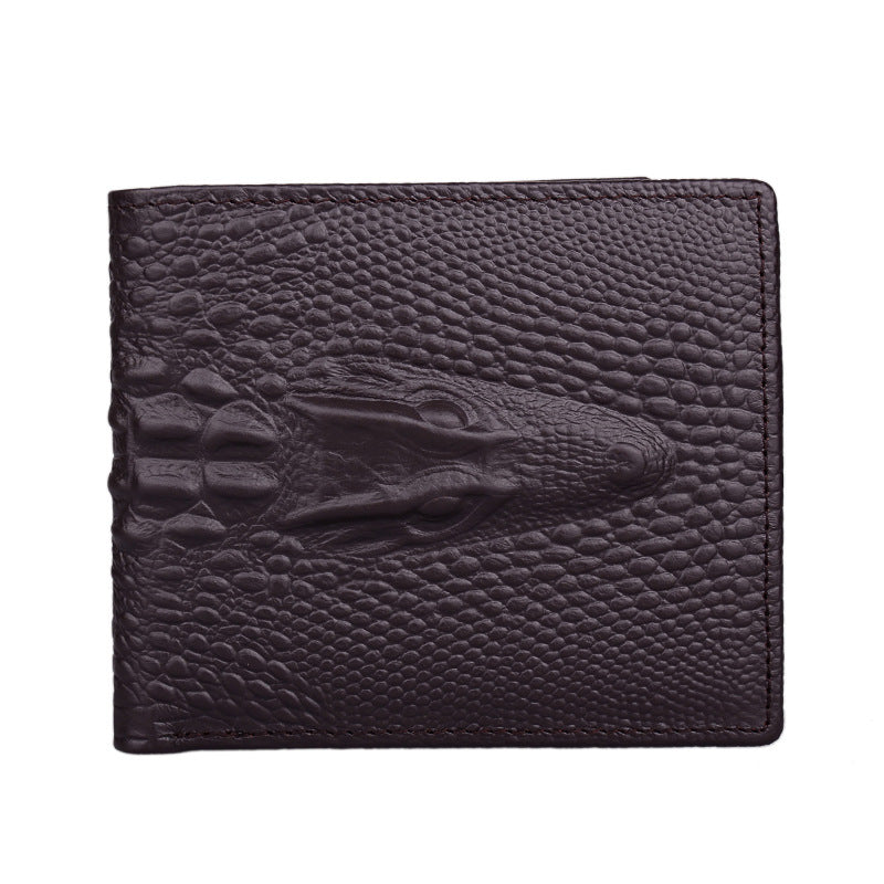Leather Men&#39;S Short Wallet  Head Money Clip Wallet Goods
