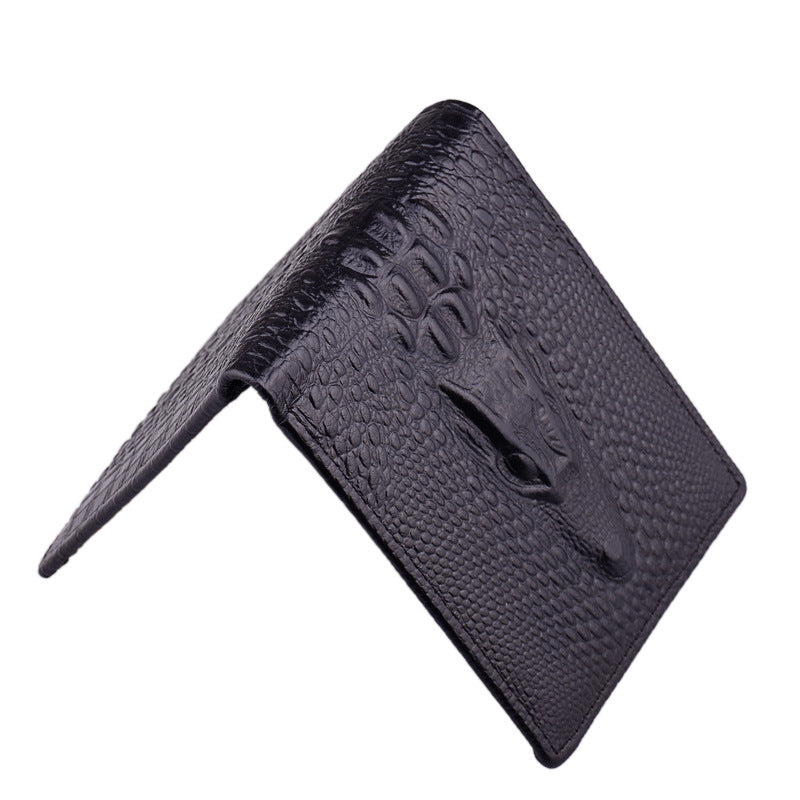 Leather Men&#39;S Short Wallet  Head Money Clip Wallet Goods