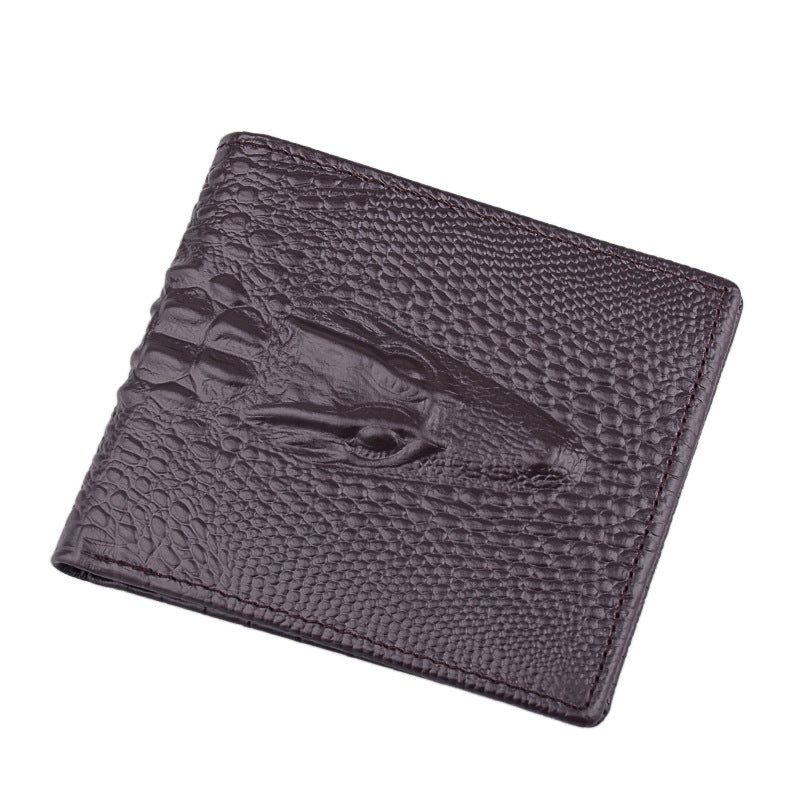 Leather Men&#39;S Short Wallet  Head Money Clip Wallet Goods