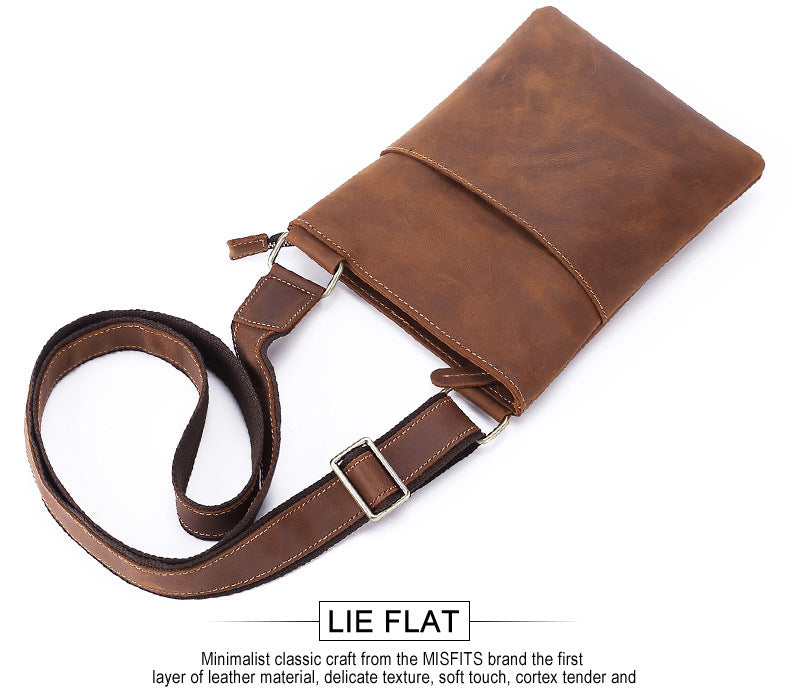 Outdoor Casual Men&#39;S Leather Multifunctional Bag Shoulder Messenger Bag Korean Leather Business