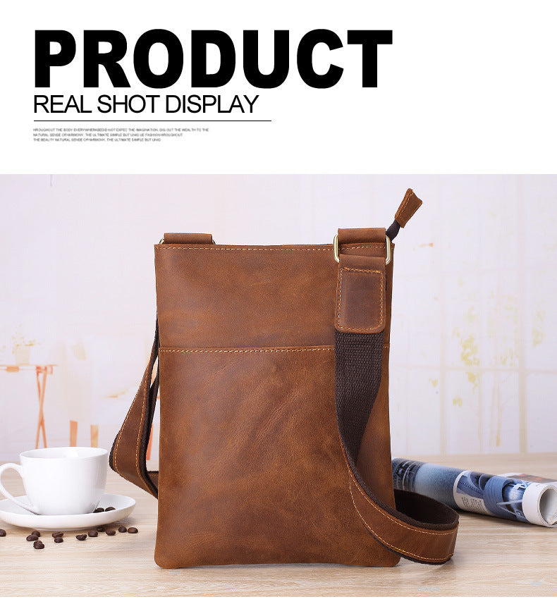 Outdoor Casual Men&#39;S Leather Multifunctional Bag Shoulder Messenger Bag Korean Leather Business