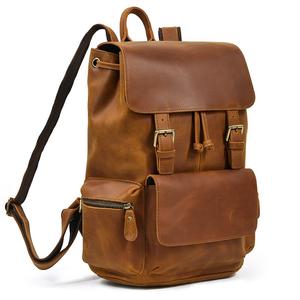 Men&#39;s Crazy Horse Leather Backpack