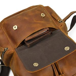 Men&#39;s Crazy Horse Leather Backpack