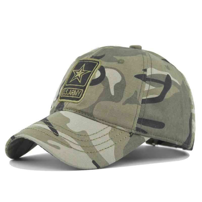 Men&#39;S Camouflage Baseball Cap U.S.Army Embroidered Pentagram Cap Spring And Autumn Canvas Sun Hat