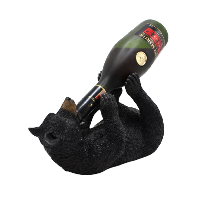 The New Black Bear Resin Ornaments Creative Simulation Animal Shape Wine Rack
