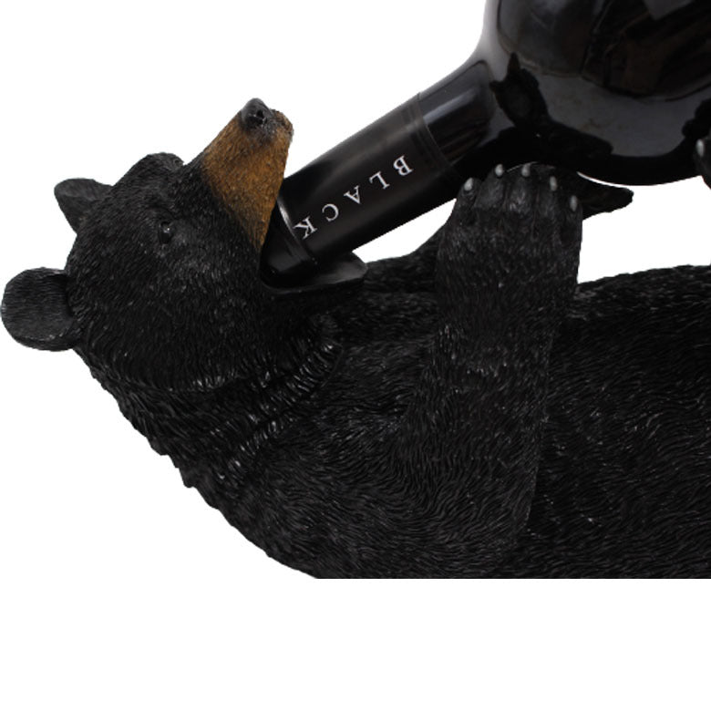 The New Black Bear Resin Ornaments Creative Simulation Animal Shape Wine Rack