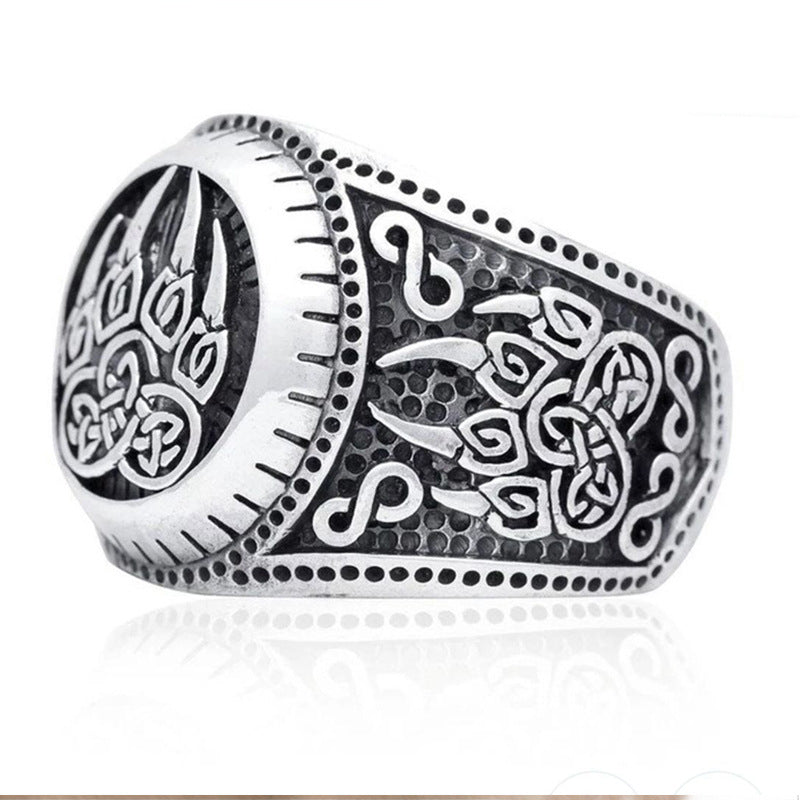 Viking Domineering Bear Claw Ring Nordic Mythology Bear Paw Thai Silver Ring
