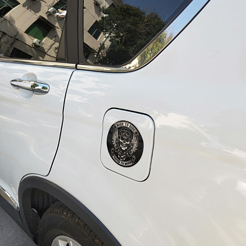 Reflective Motorcycle Skull Car Sticker