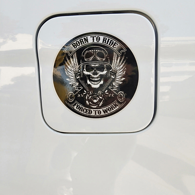 Reflective Motorcycle Skull Car Sticker