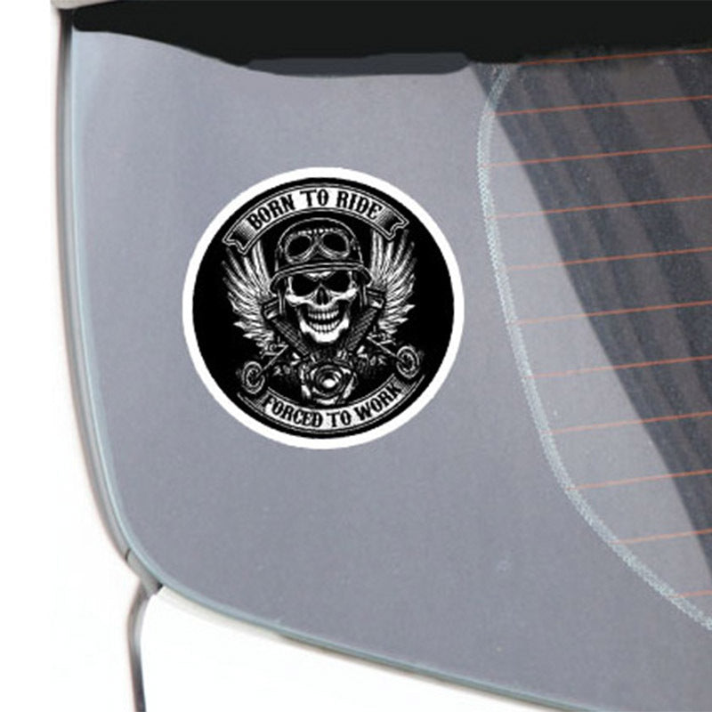 Reflective Motorcycle Skull Car Sticker