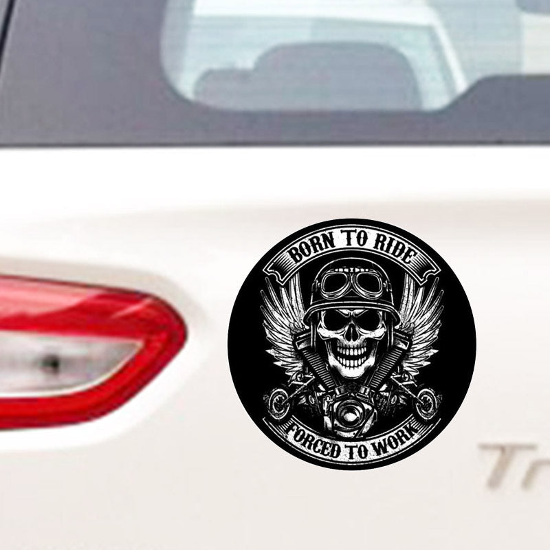 Reflective Motorcycle Skull Car Sticker