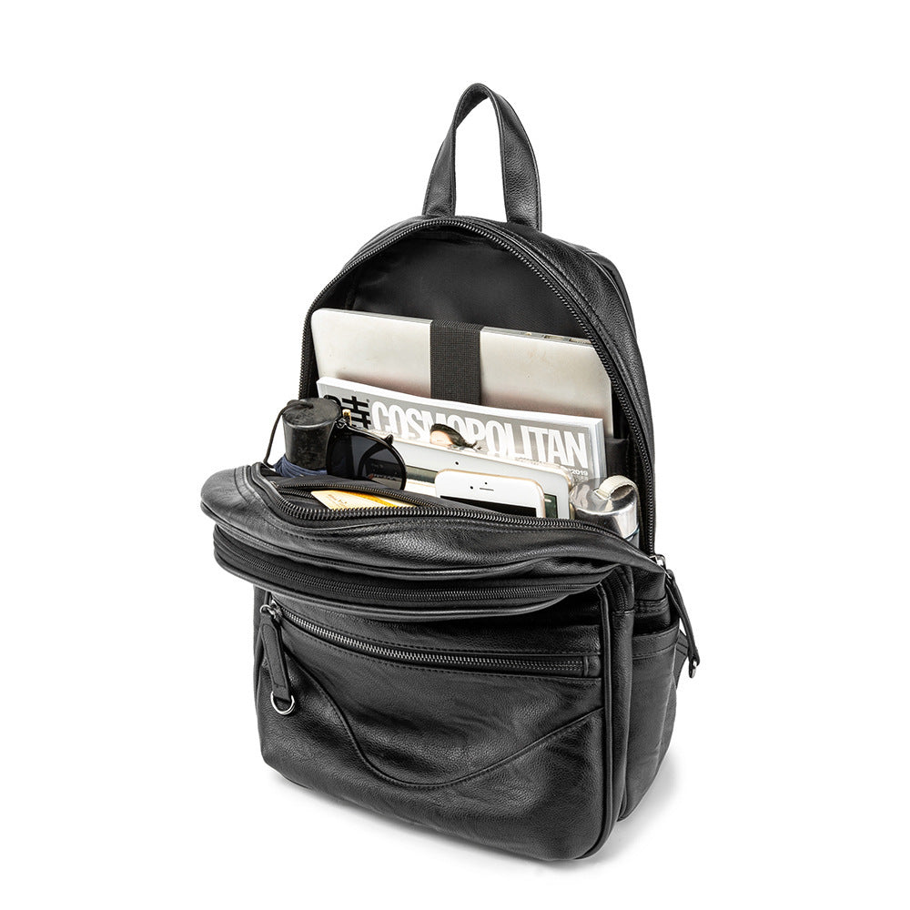 Korean Backpack Multi-Pocket Large-Capacity Casual Computer School Bag Men&#39;S Bag