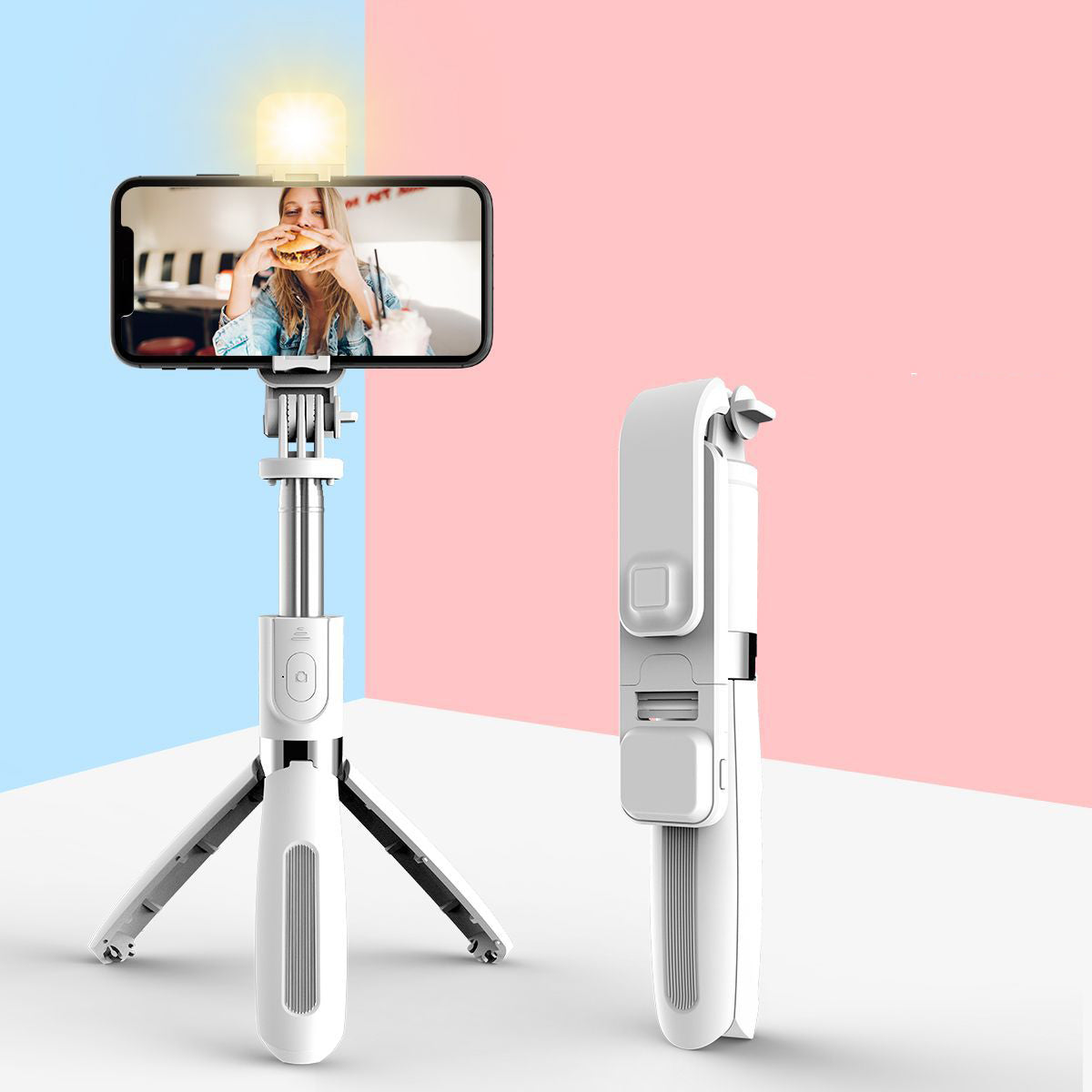 Compatible with Apple, 3 In1 Bluetooth Wireless Selfie Stick Tripod 102cm Foldable &amp; Monopods Universal Phone Tripod