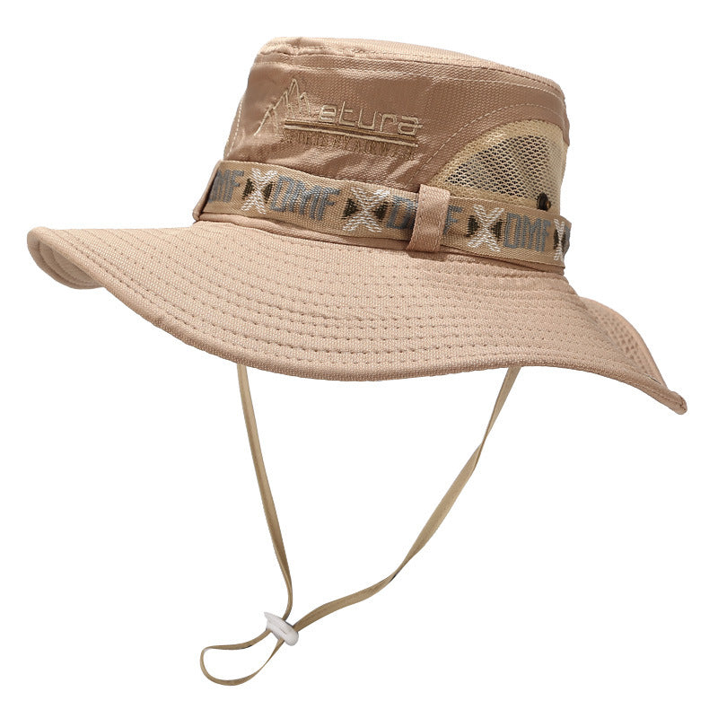 Men&#39;S Outdoor Summer Sunshade Cover Face Fisherman Straw Hat Fishing Sun Hat