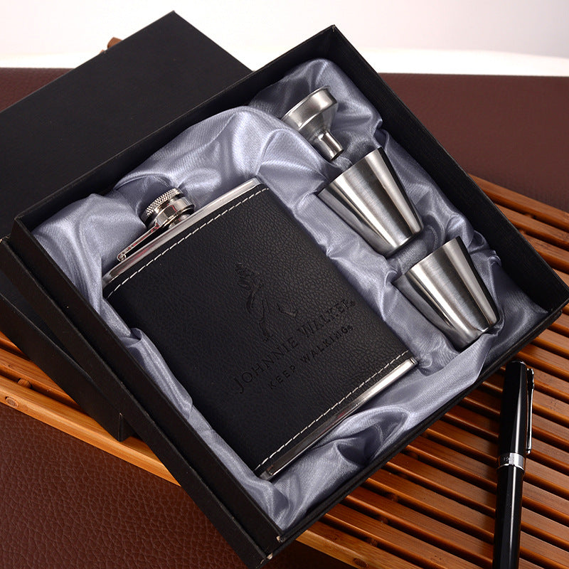 Hip Flask Set 7oz Stainless Steel Metal White Wine Bottle Portable