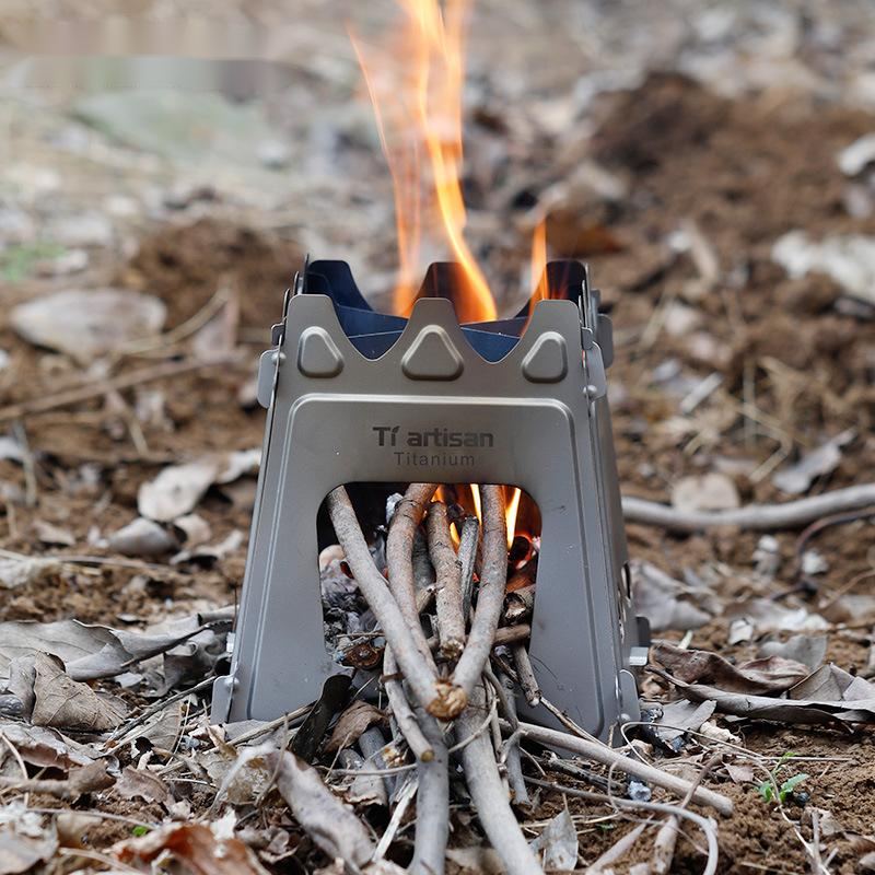 Titanium Craftsman Outdoor Pure Titanium Wood Stove Portable Simple Stove