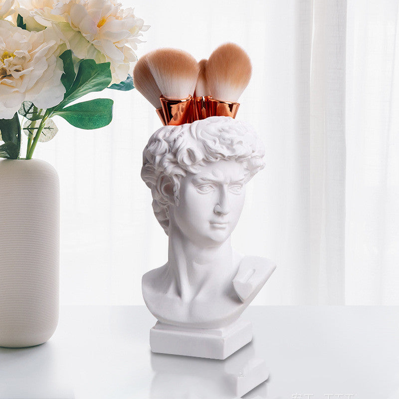 David Pen Holder Vase Hydroponic Ornaments Dressing Table Makeup Brush Storage Bucket